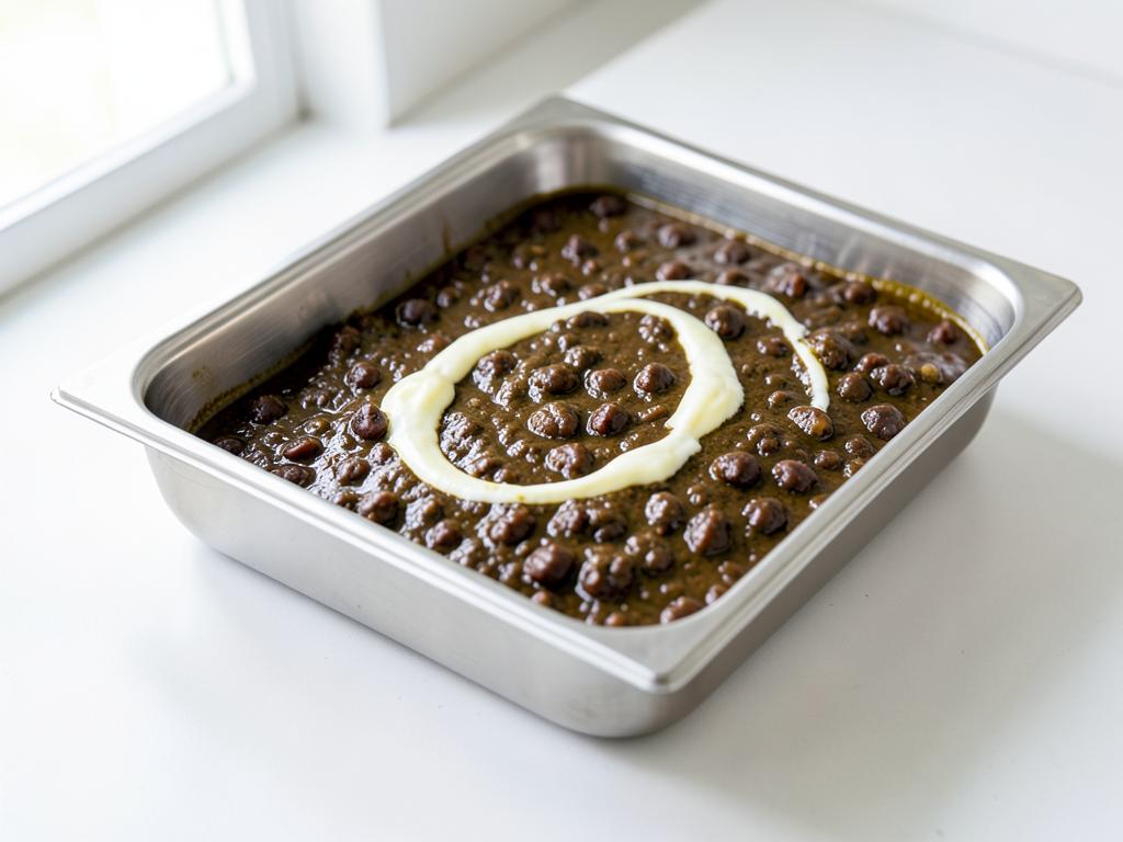 Daal makhani black lentil curry in a stainless steel catering tray